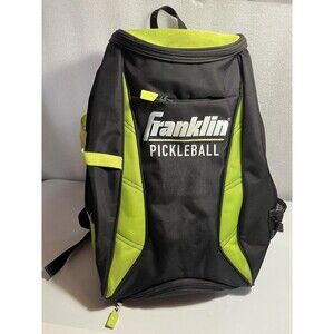 Franklin Sports Deluxe Competition Pickleball Backpack Bag Neon Green Hangs Up